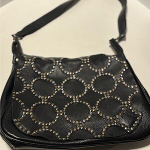 Montana West Black and Gold Studded Shoulder Bag